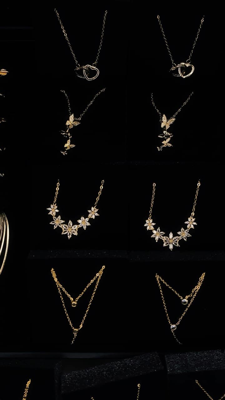 Delicate gold necklaces collection